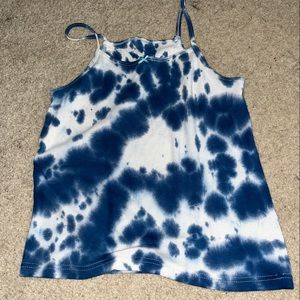 Blue tie dye tank top